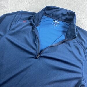Rhone Sequoia Quarter Zip Pullover Mens Large Navy Blue SEQ-COR Workout Top